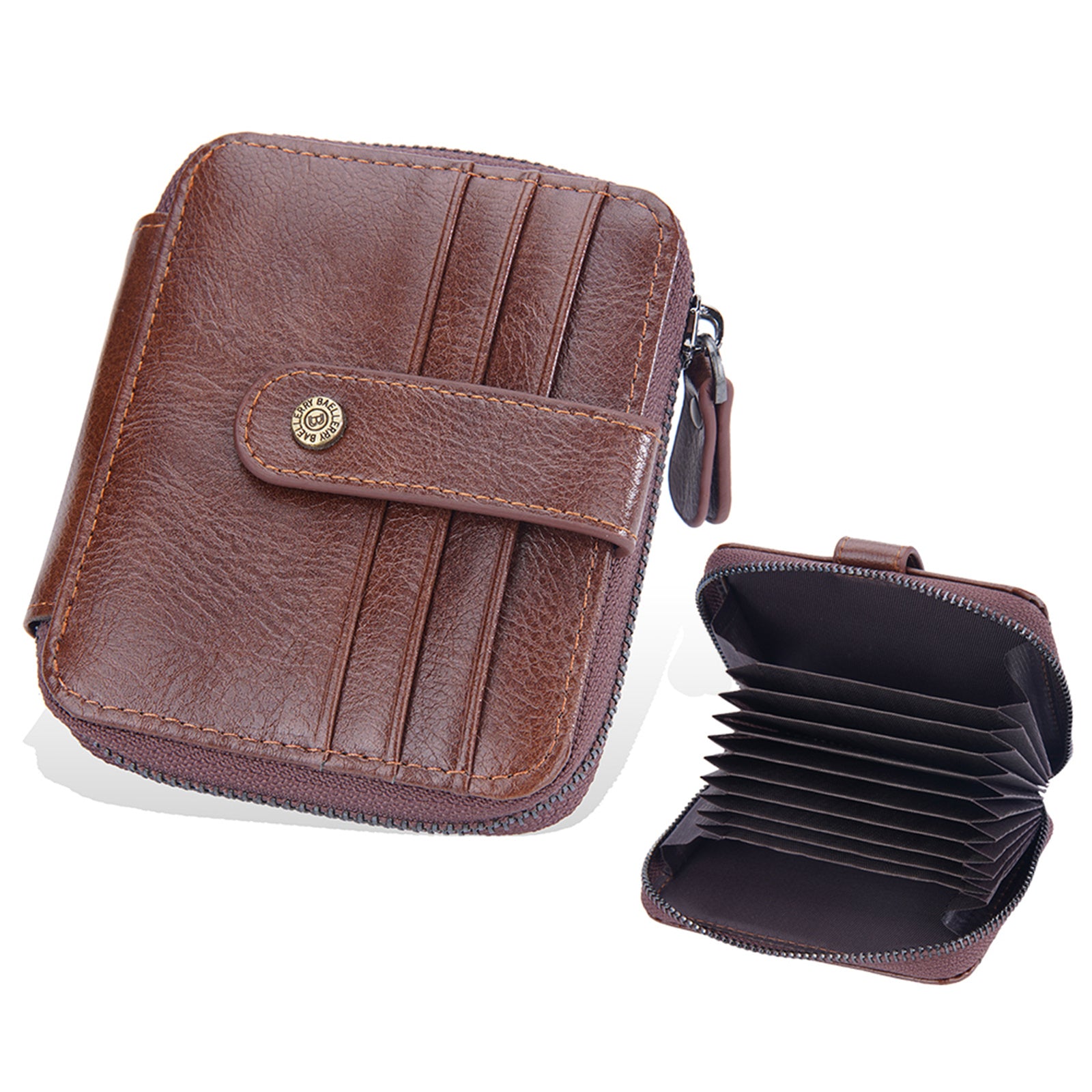 BAELLERRY D9322 Styl akordeonu PU kůže Retro taška na karty Zip Peněženka Peněžní karty Úložná taška BAELLERRY D9322 Styl akordeonu PU kůže Retro taška na karty Zip Peněženka Peněžní karty Úložná taška